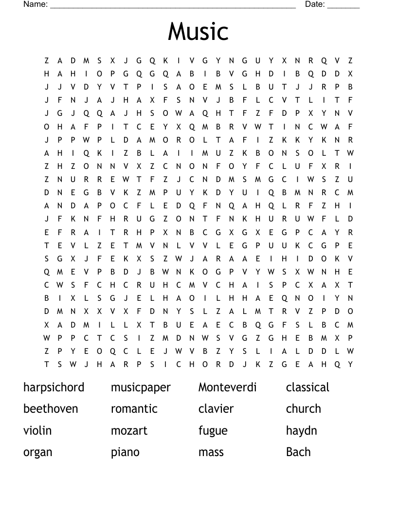 Music Word Search
