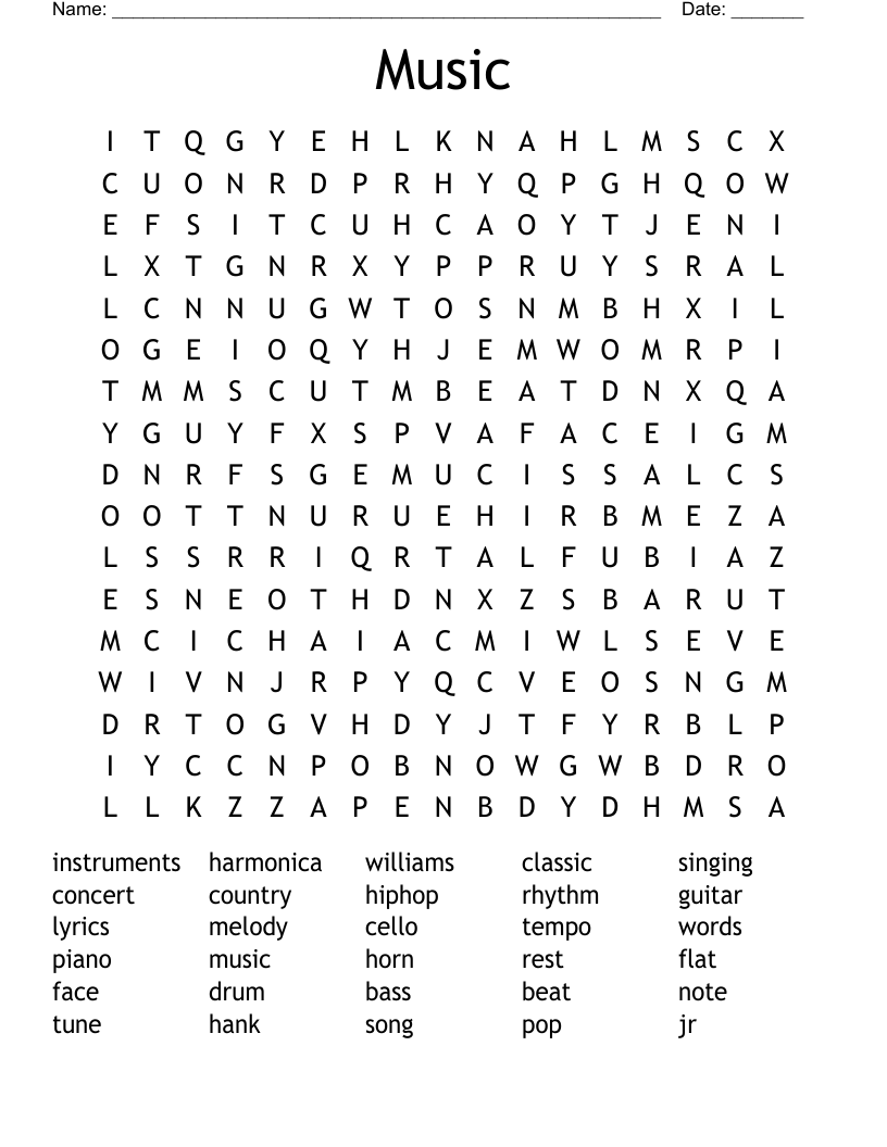 Music Word Search