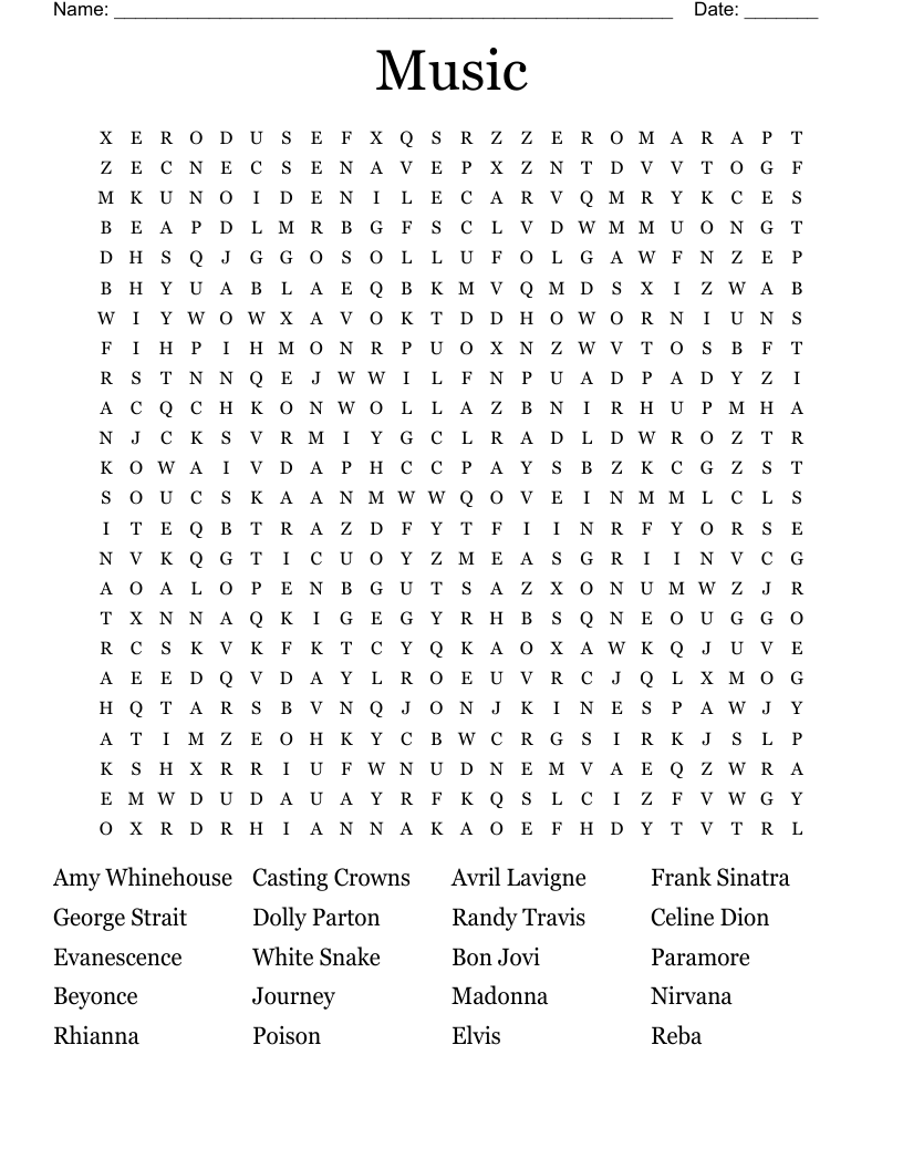 Music Word Search