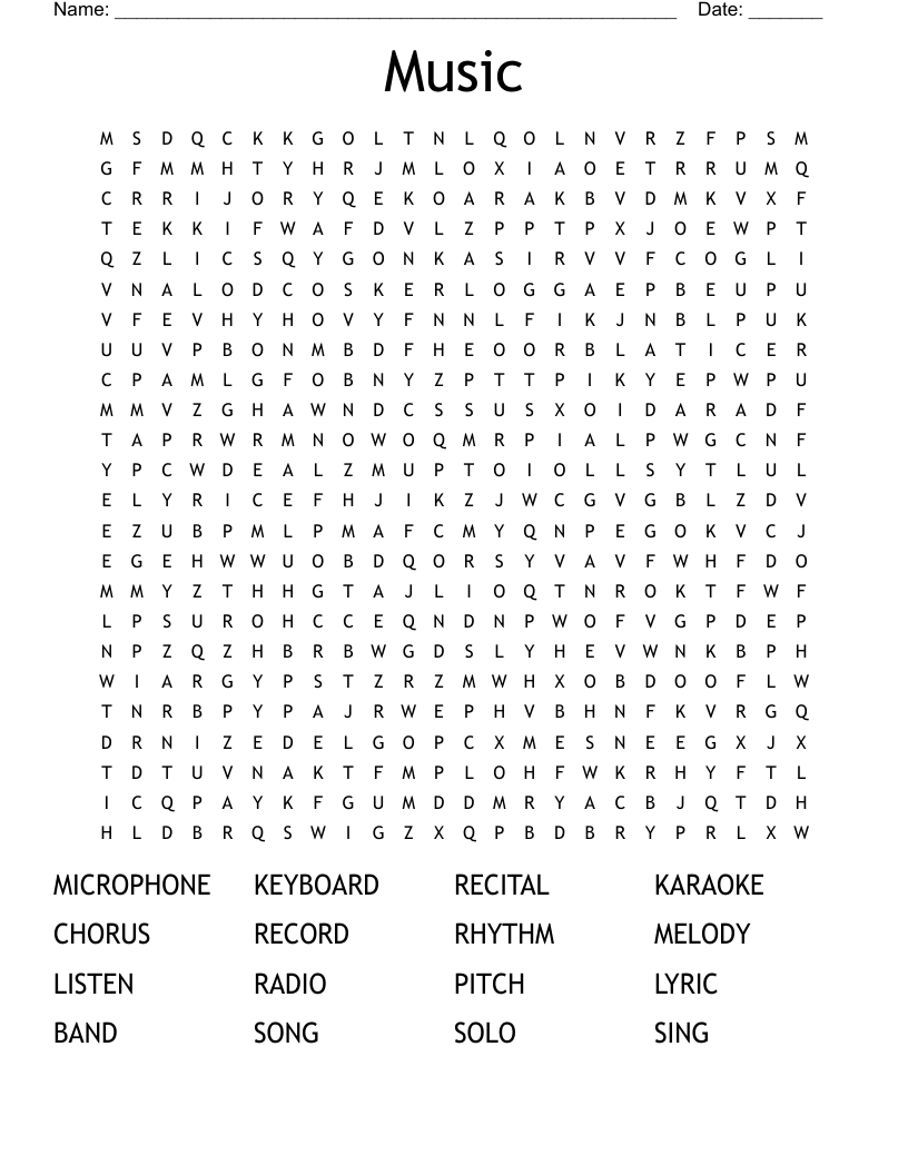 Music Word Search