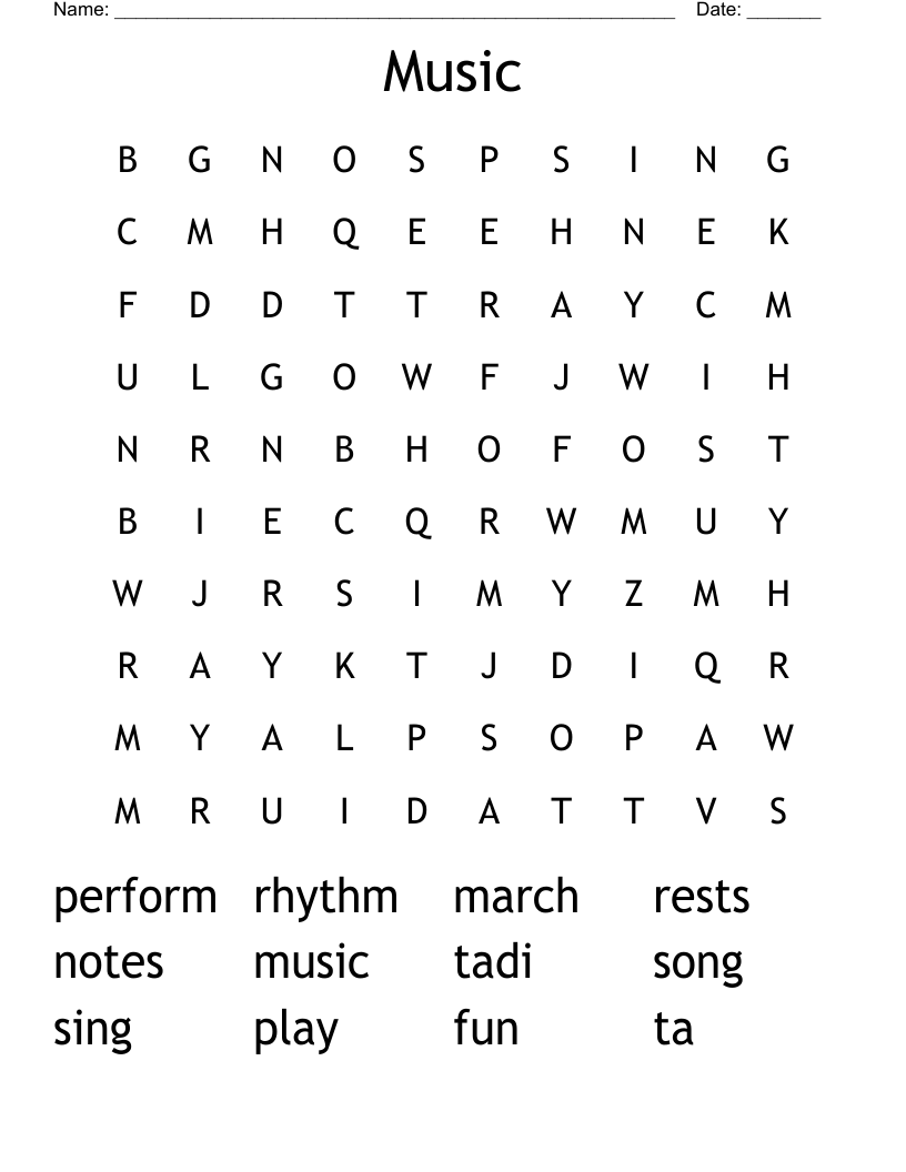Music Word Search