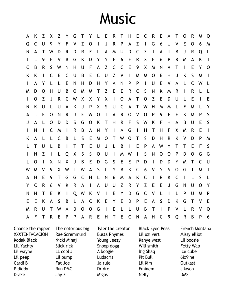Music Word Search