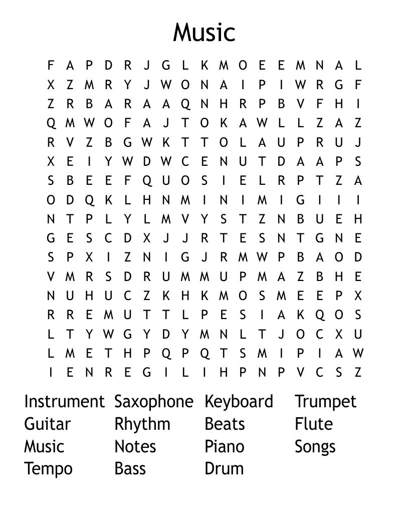 Music Word Search