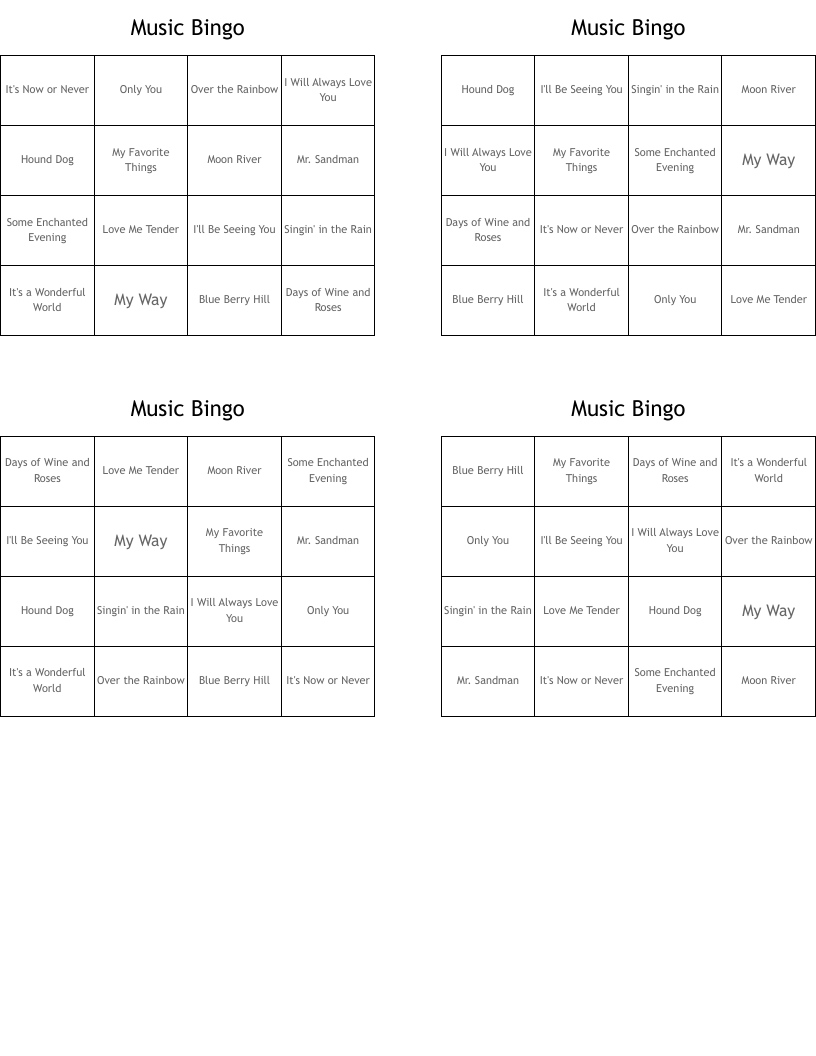 Music Bingo