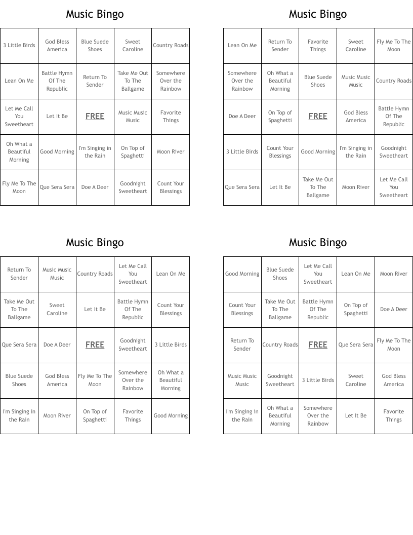 Music Bingo