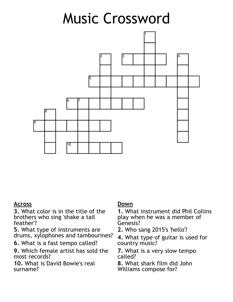Music Crossword
