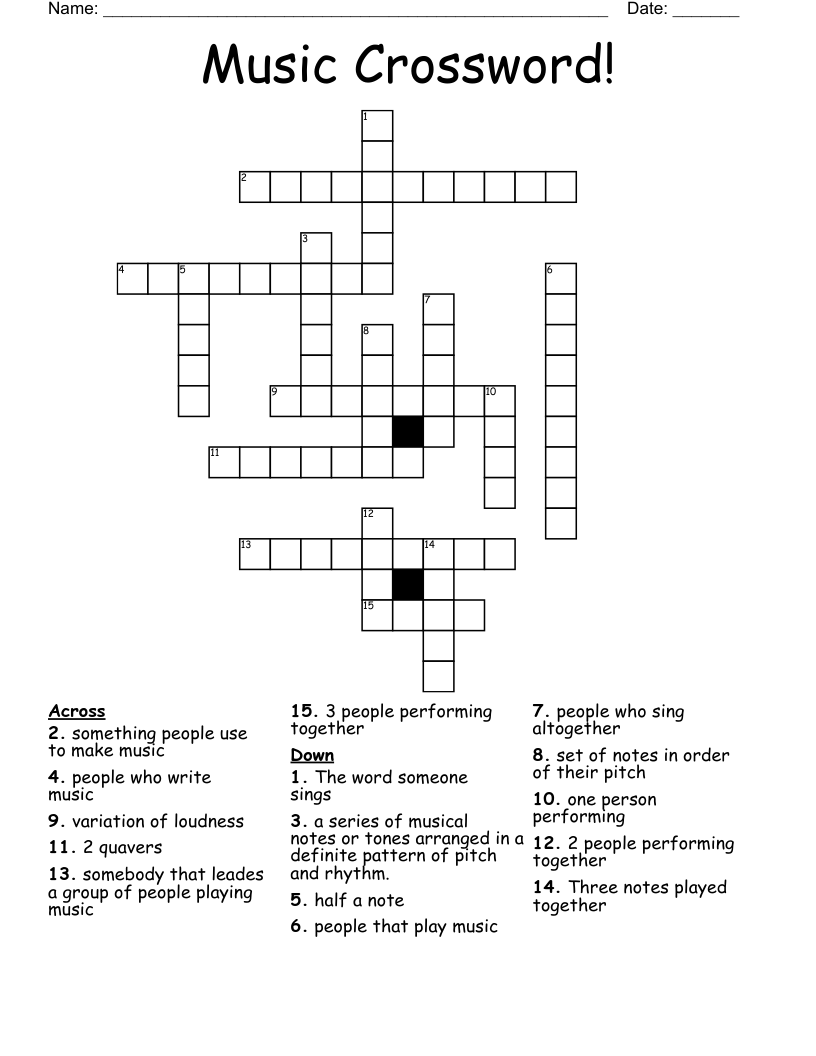 Music Crossword!