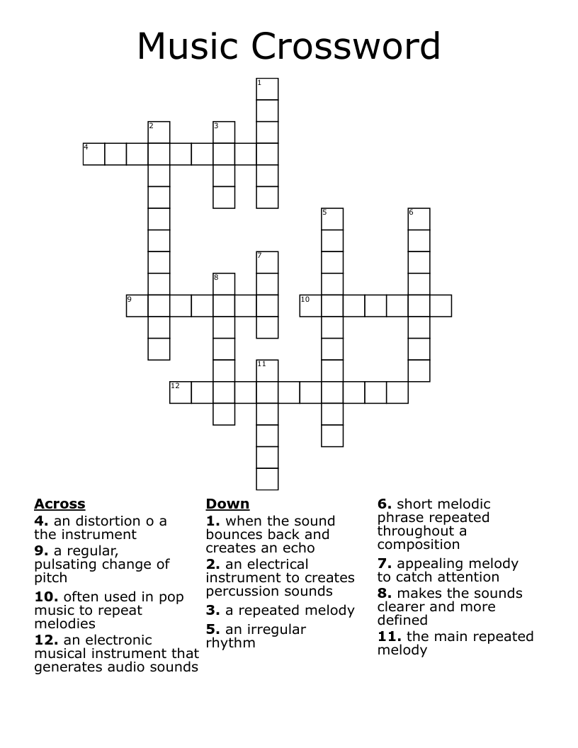 Music Crossword