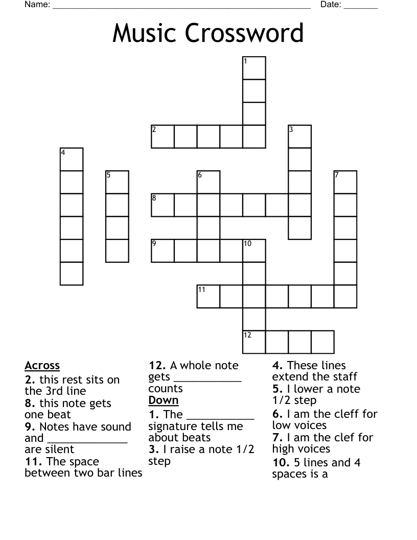 Music Crossword