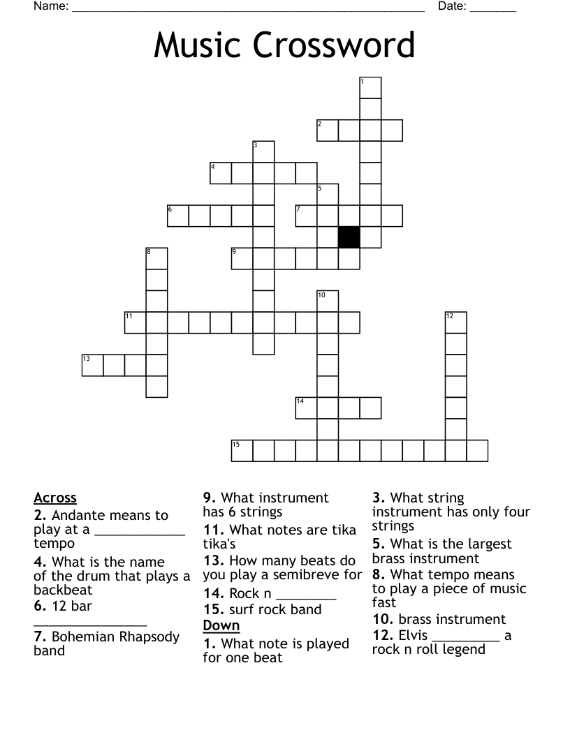 Music Crossword