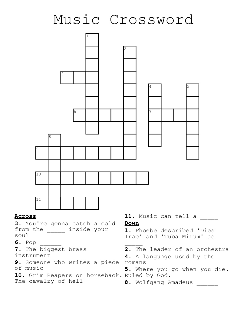 Music Crossword