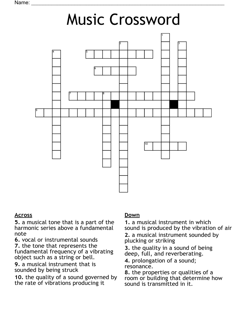 Music Crossword 