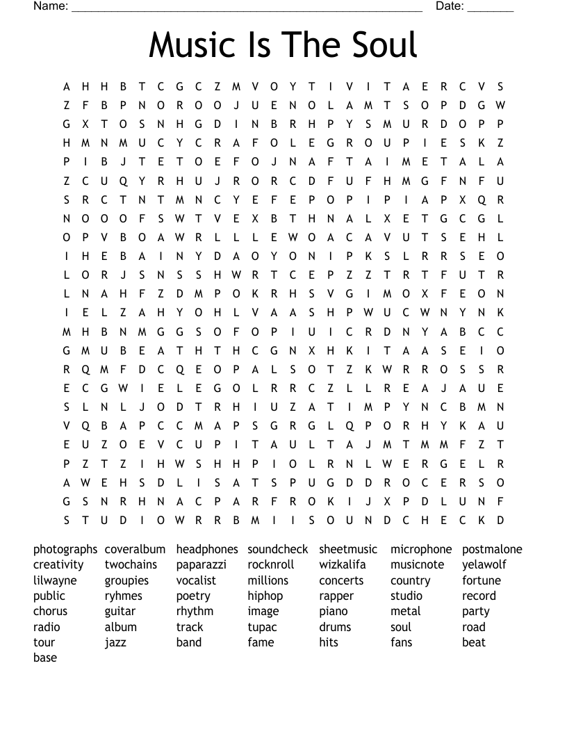 Music Is The Soul Word Search