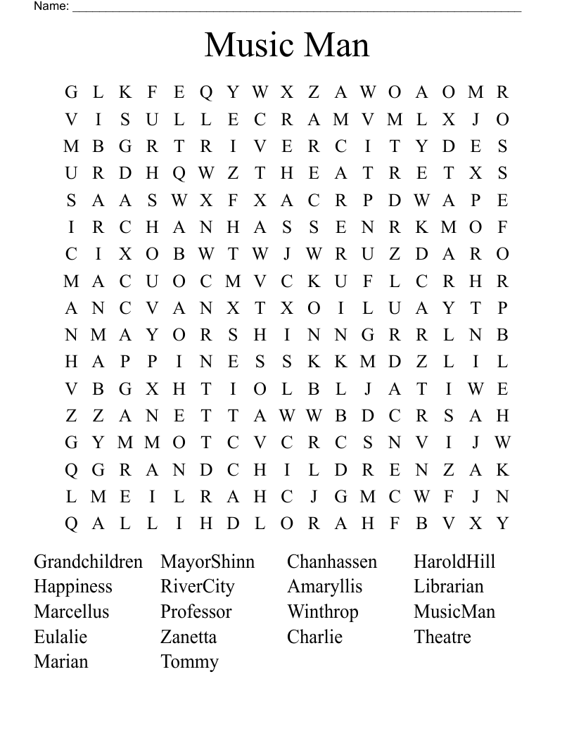 Music Man Word Search