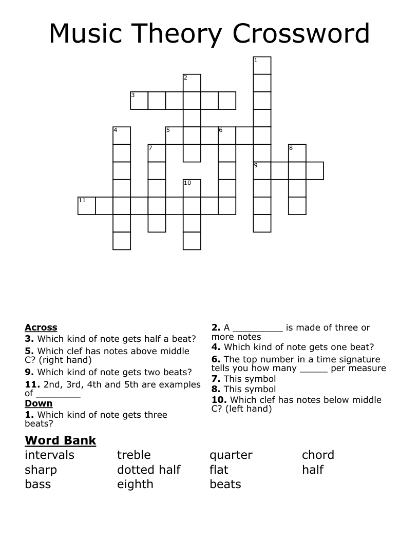 Music Theory Crossword