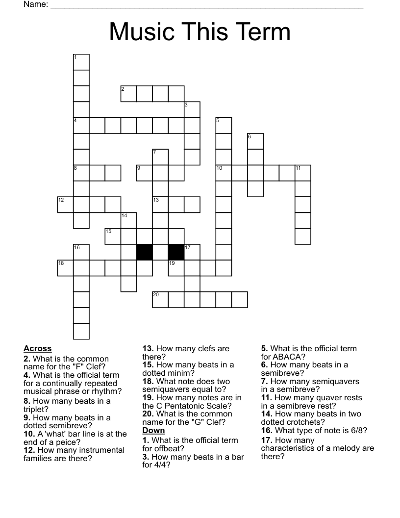 Music This Term Crossword