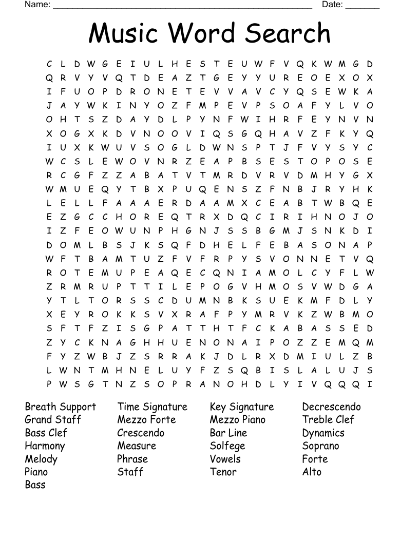 Music Word Search