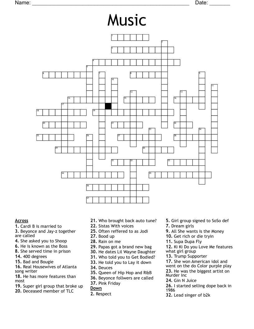 Music  Crossword