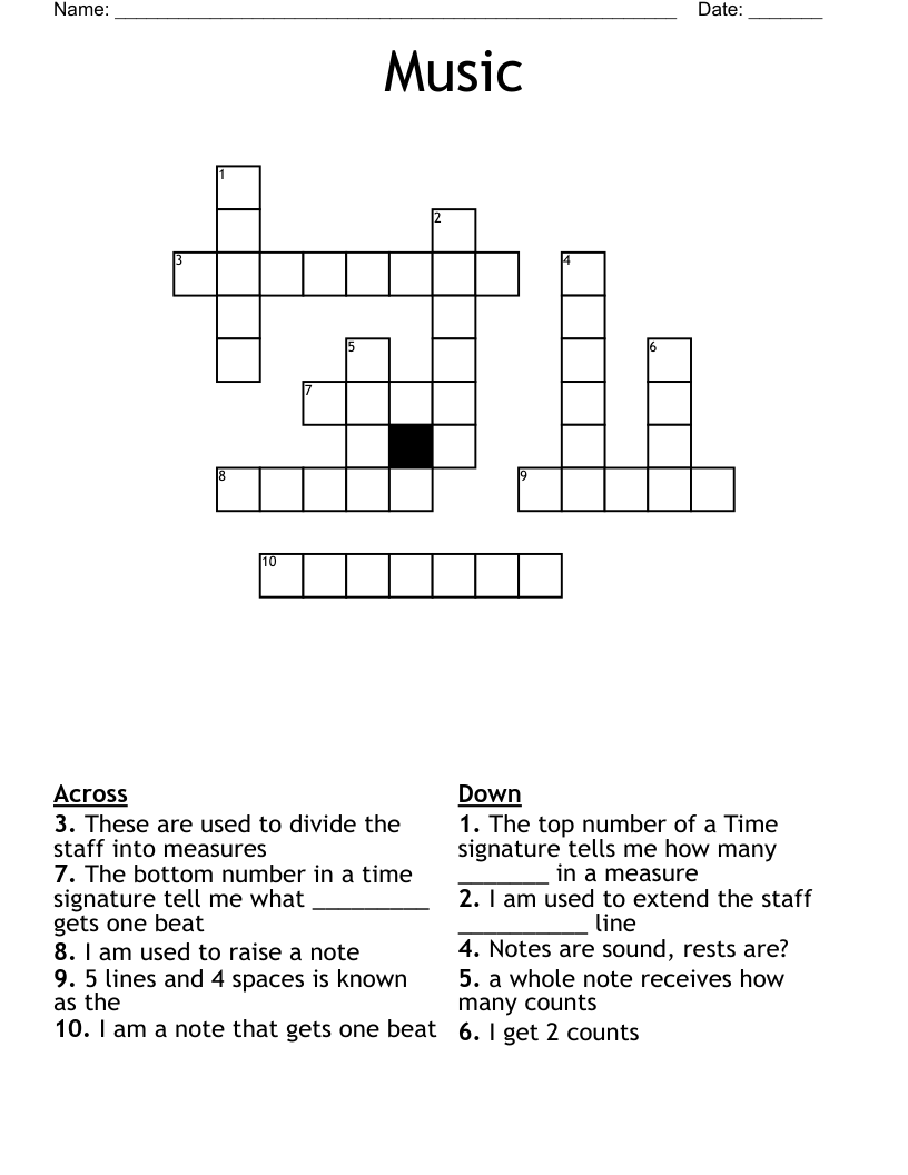 Music  Crossword