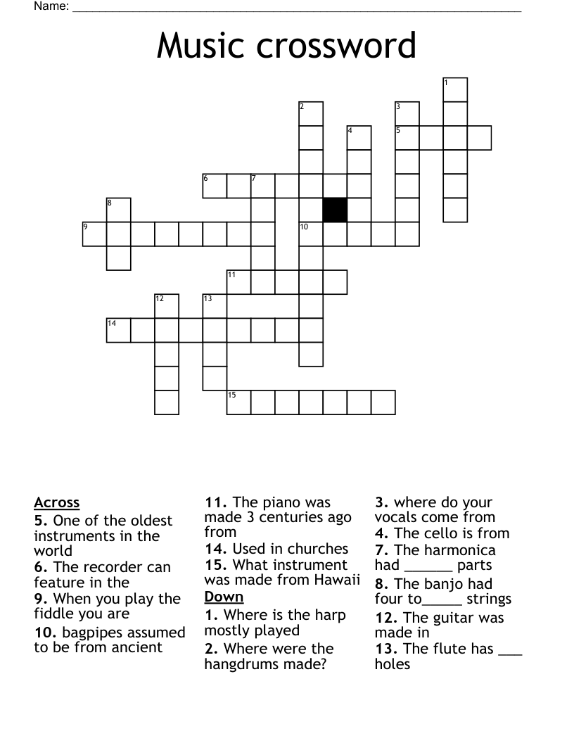 Music crossword 