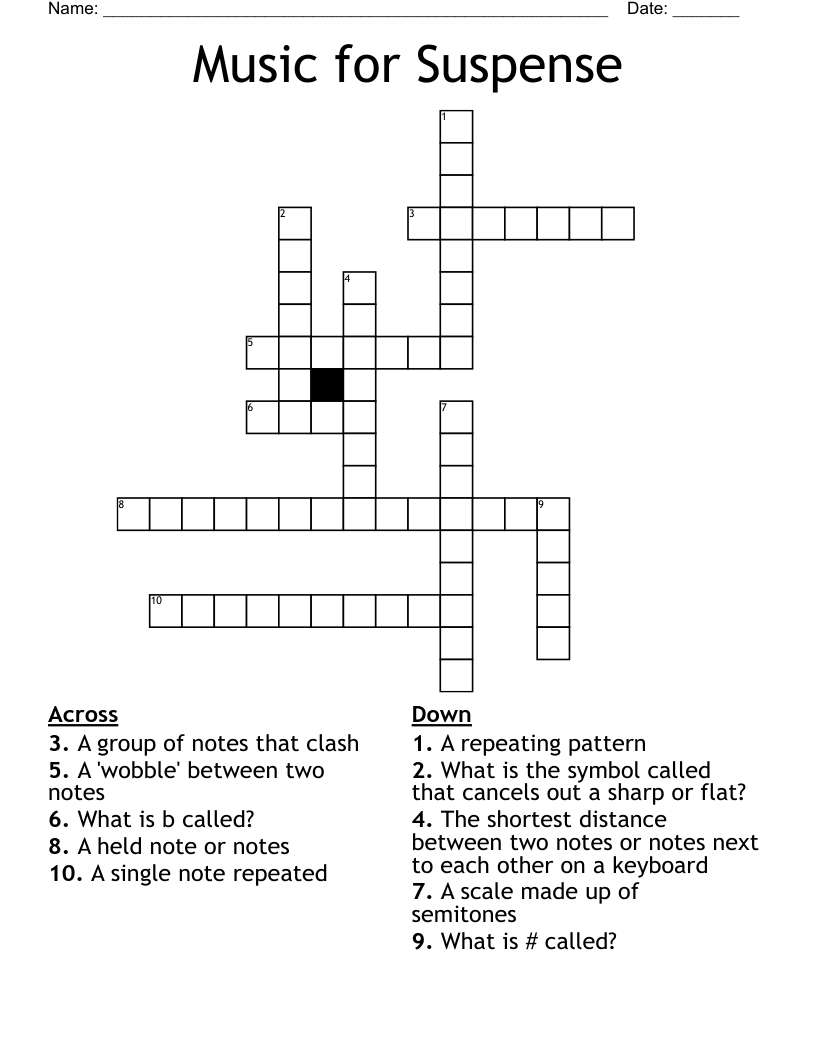 Music for Suspense Crossword
