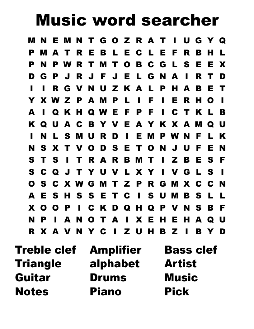Music word searcher