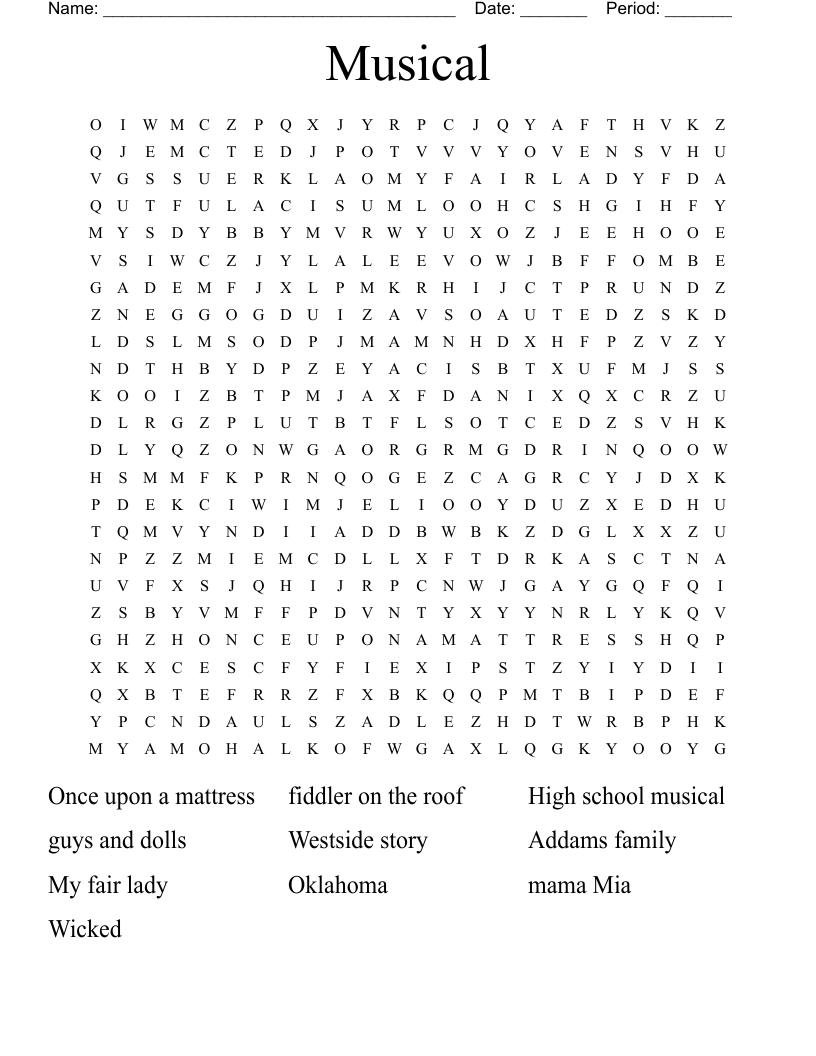 Musical Word Search