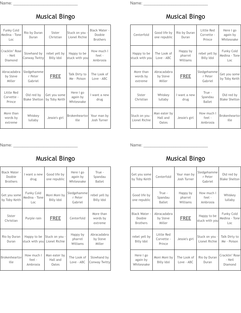 Musical Bingo