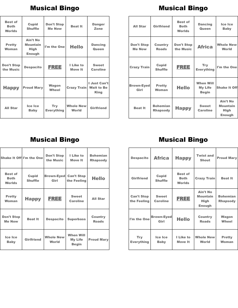 Musical Bingo