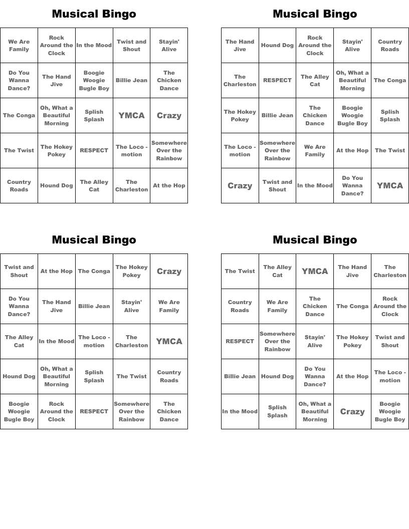 Musical Bingo