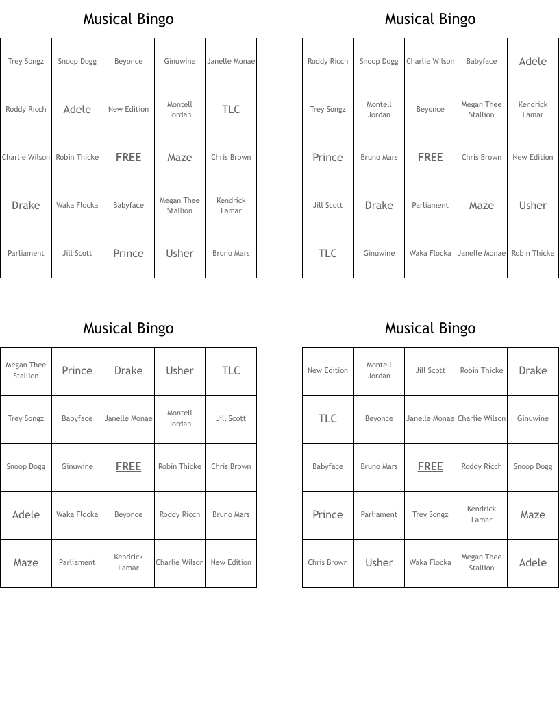Musical Bingo