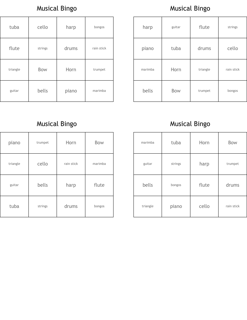 Musical Bingo