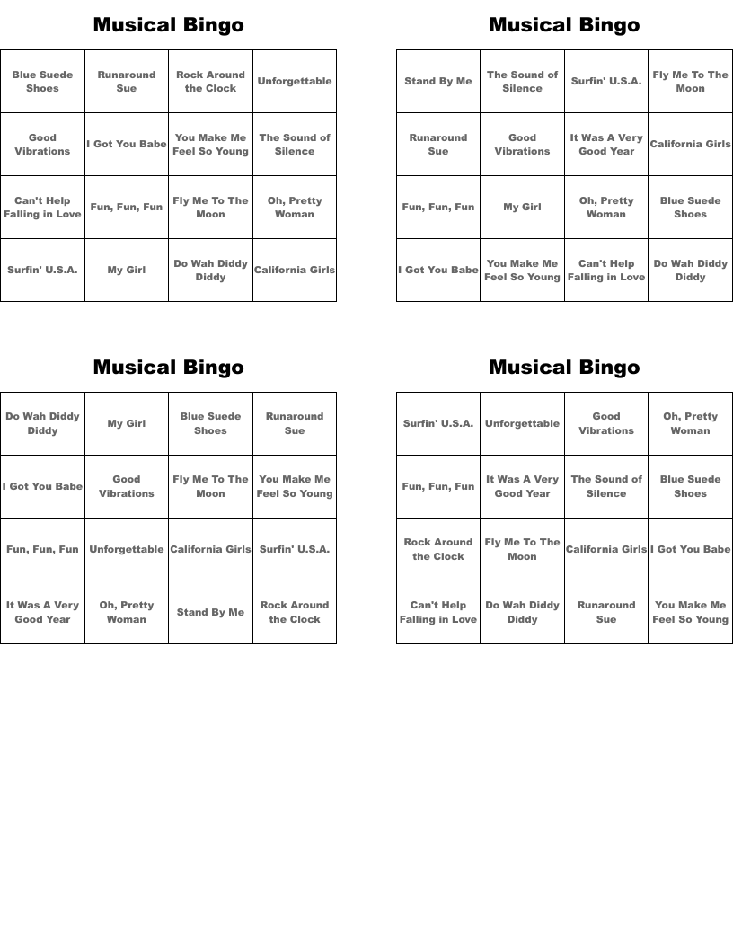 Musical Bingo