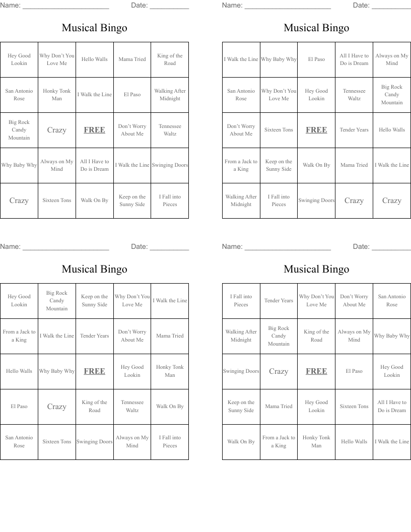 Musical Bingo 