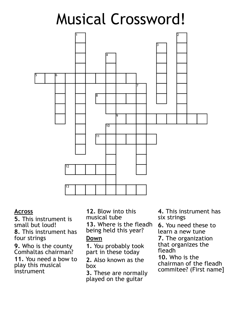 Musical Crossword!