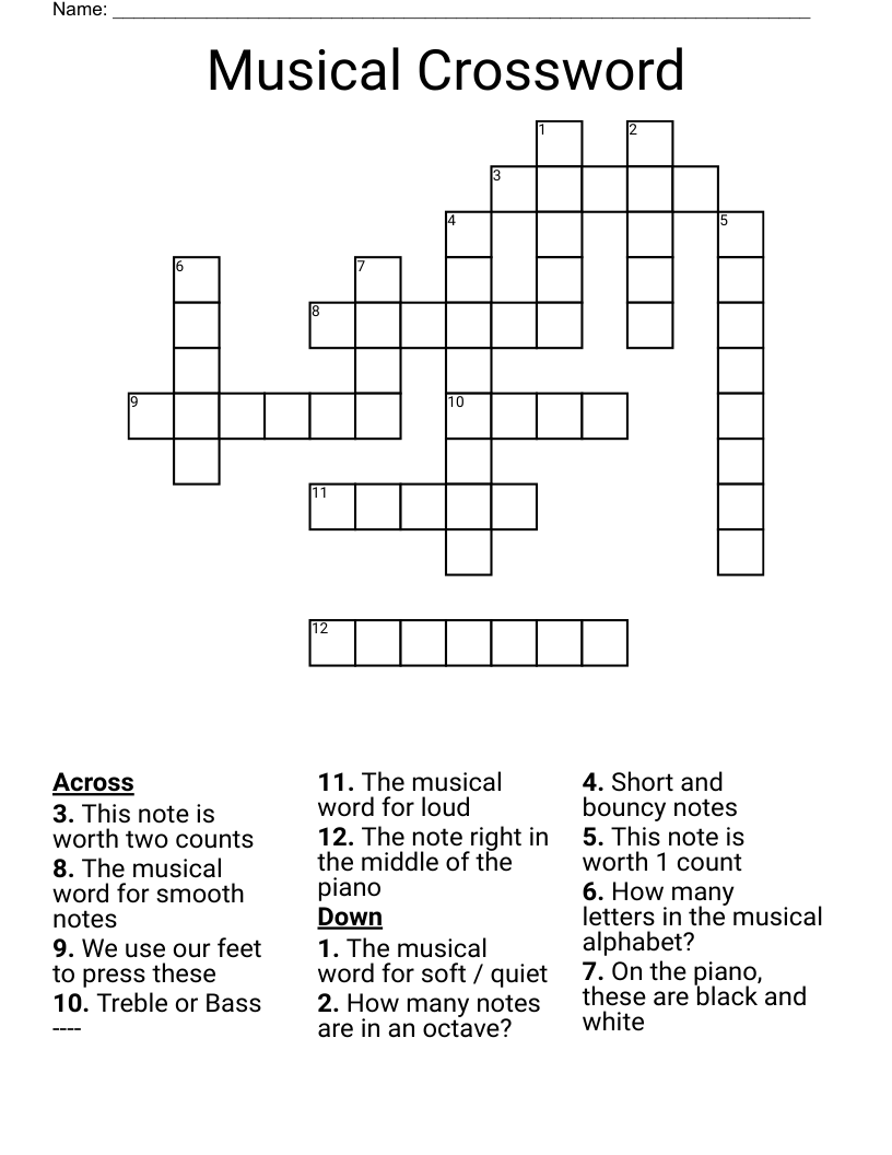 Musical Crossword