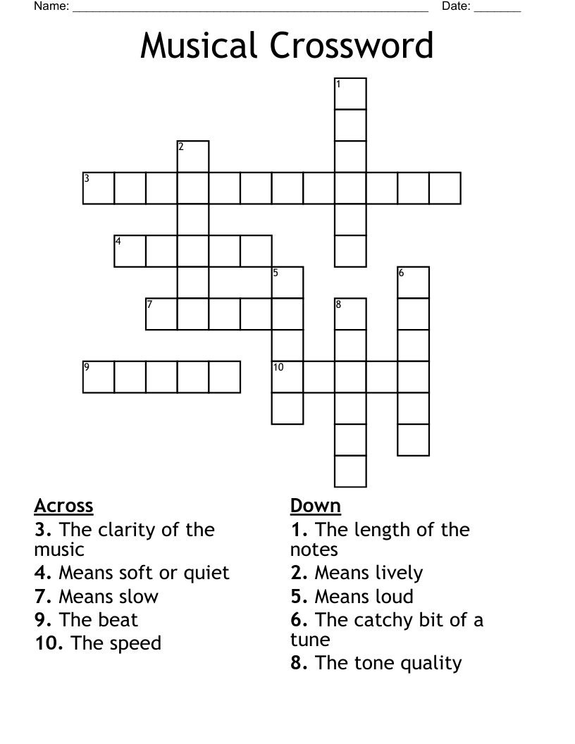 Musical Crossword
