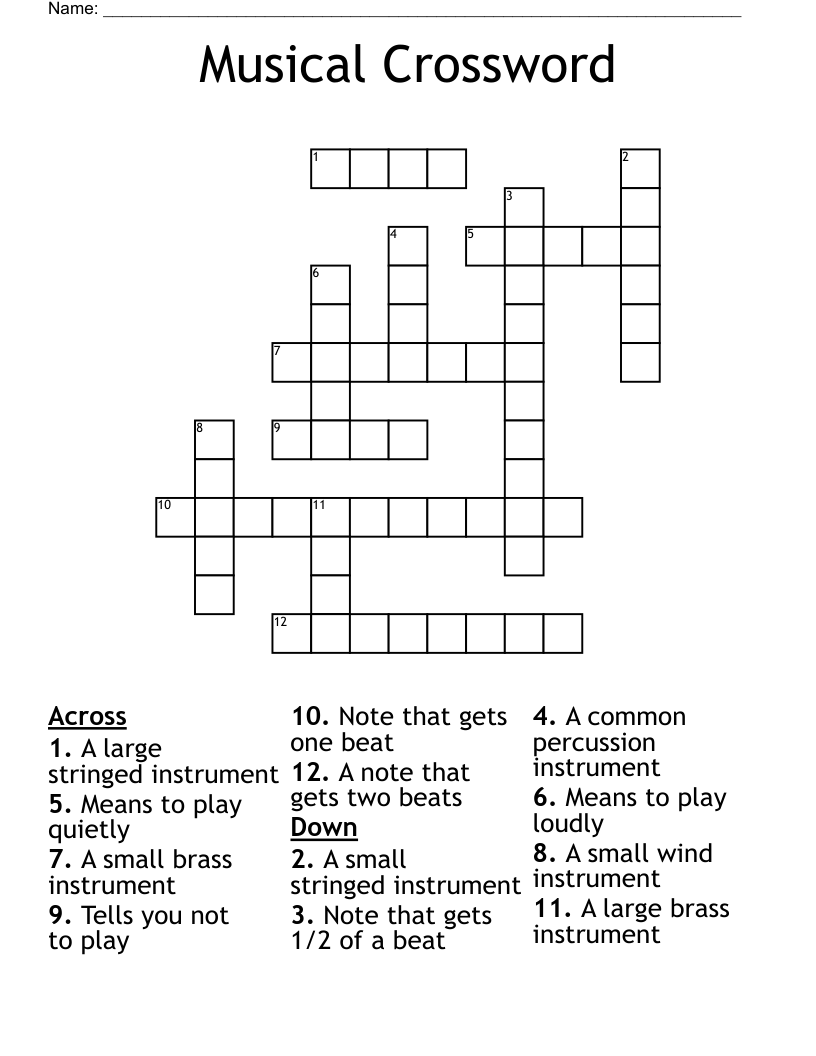 Musical Crossword