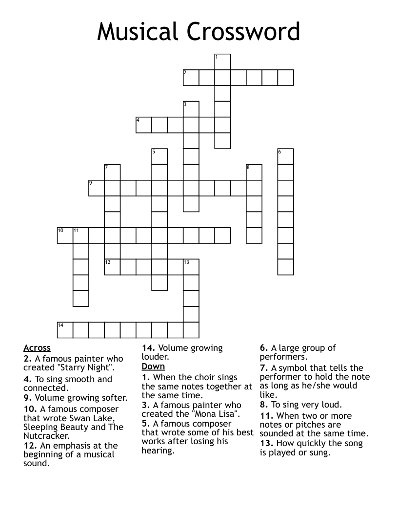 Musical Crossword 