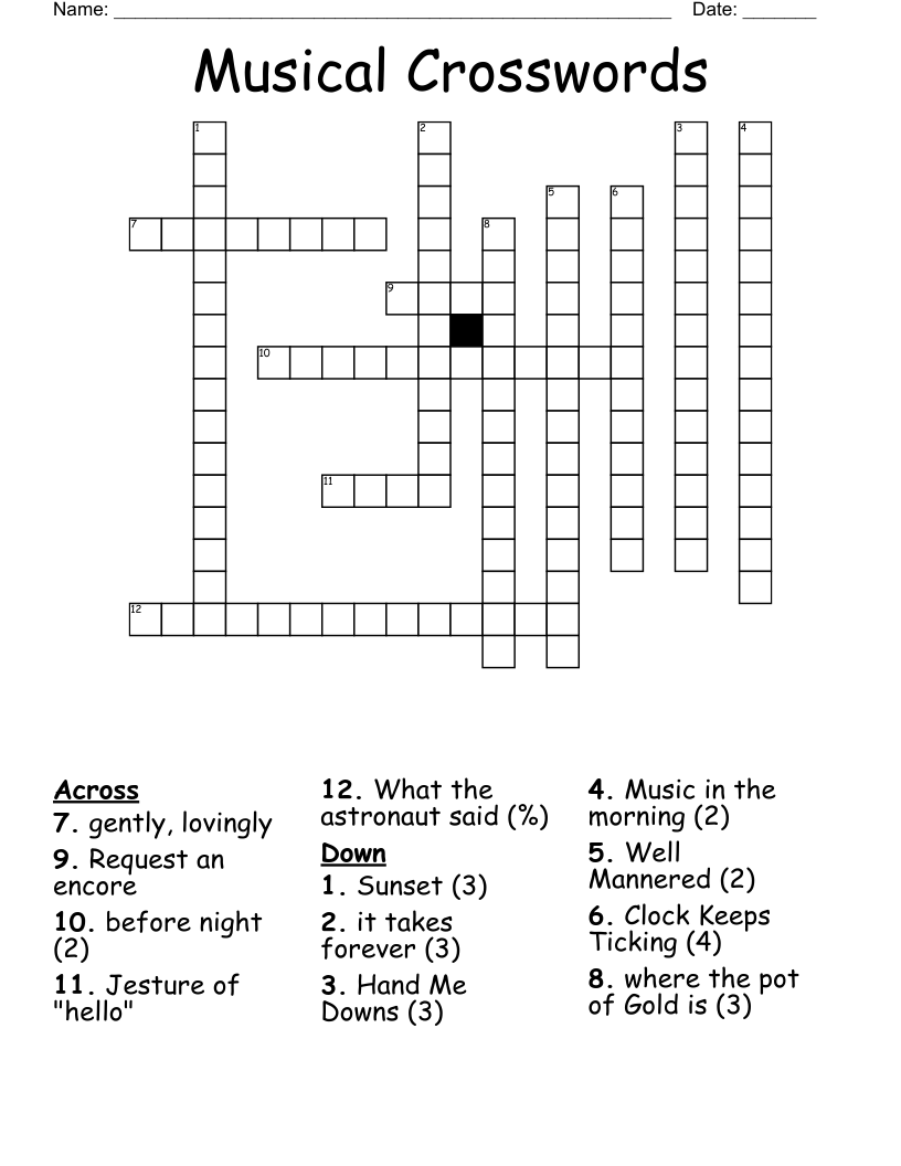 Musical Crosswords