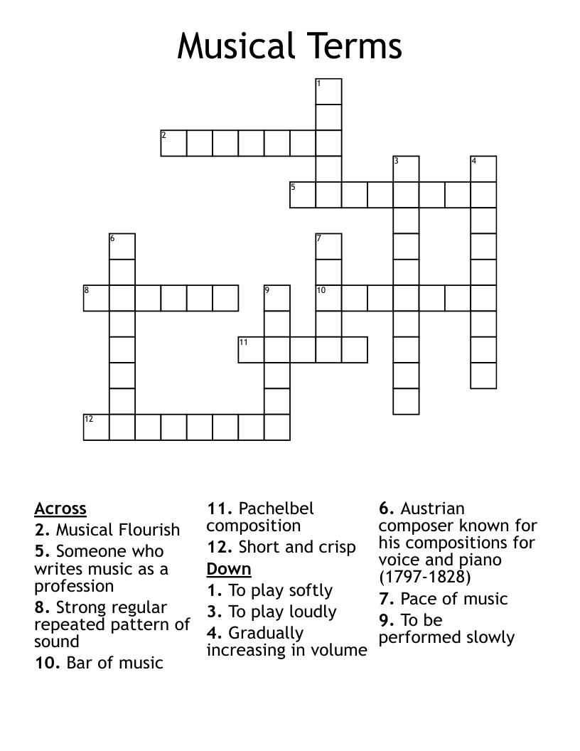 Musical Terms Crossword