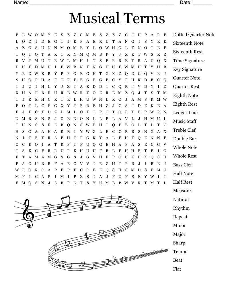 Musical Terms  Word Search