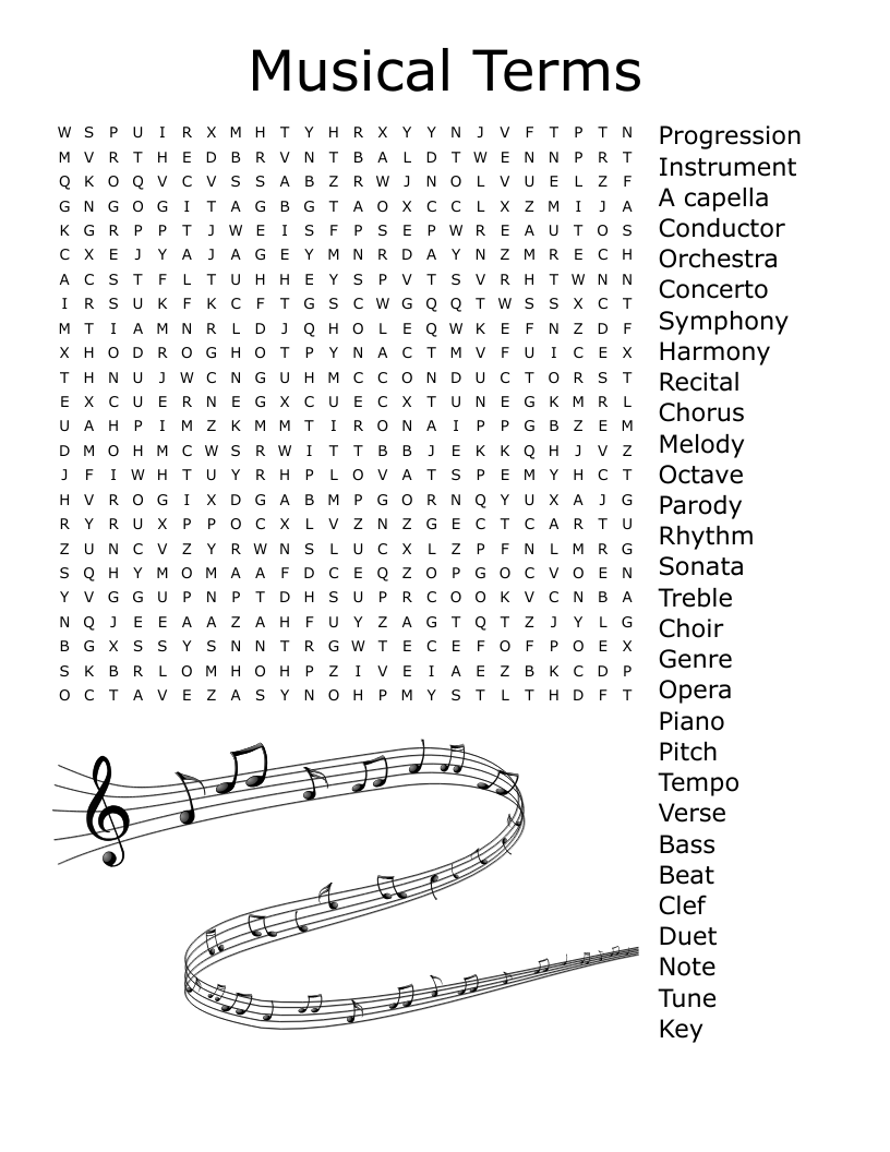 Musical Terms  Word Search