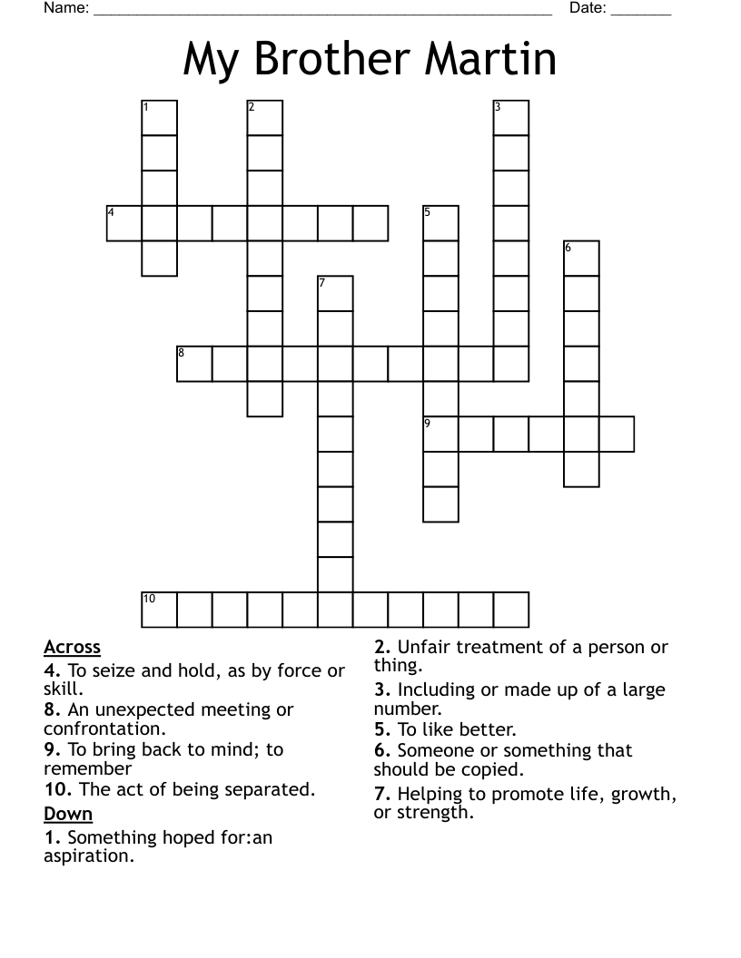 My Brother Martin Crossword