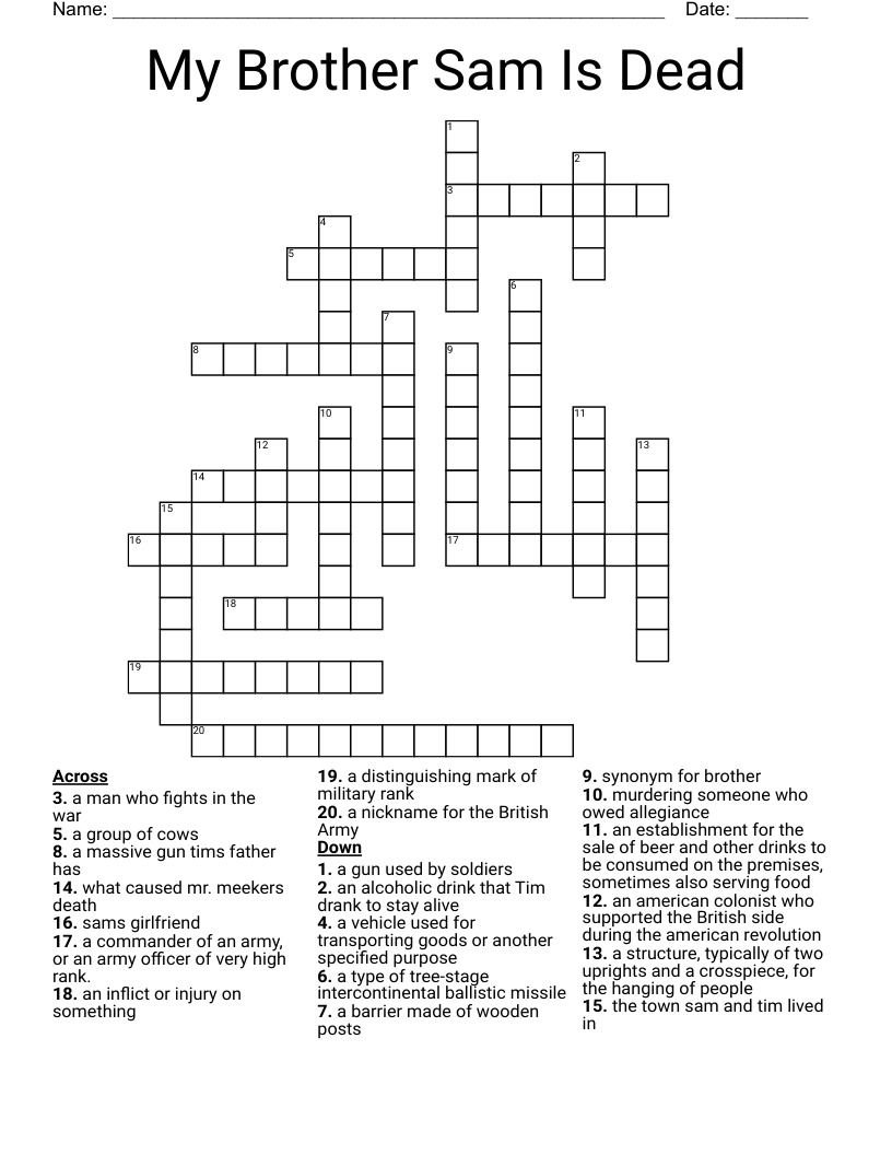 My Brother Sam Is Dead Crossword
