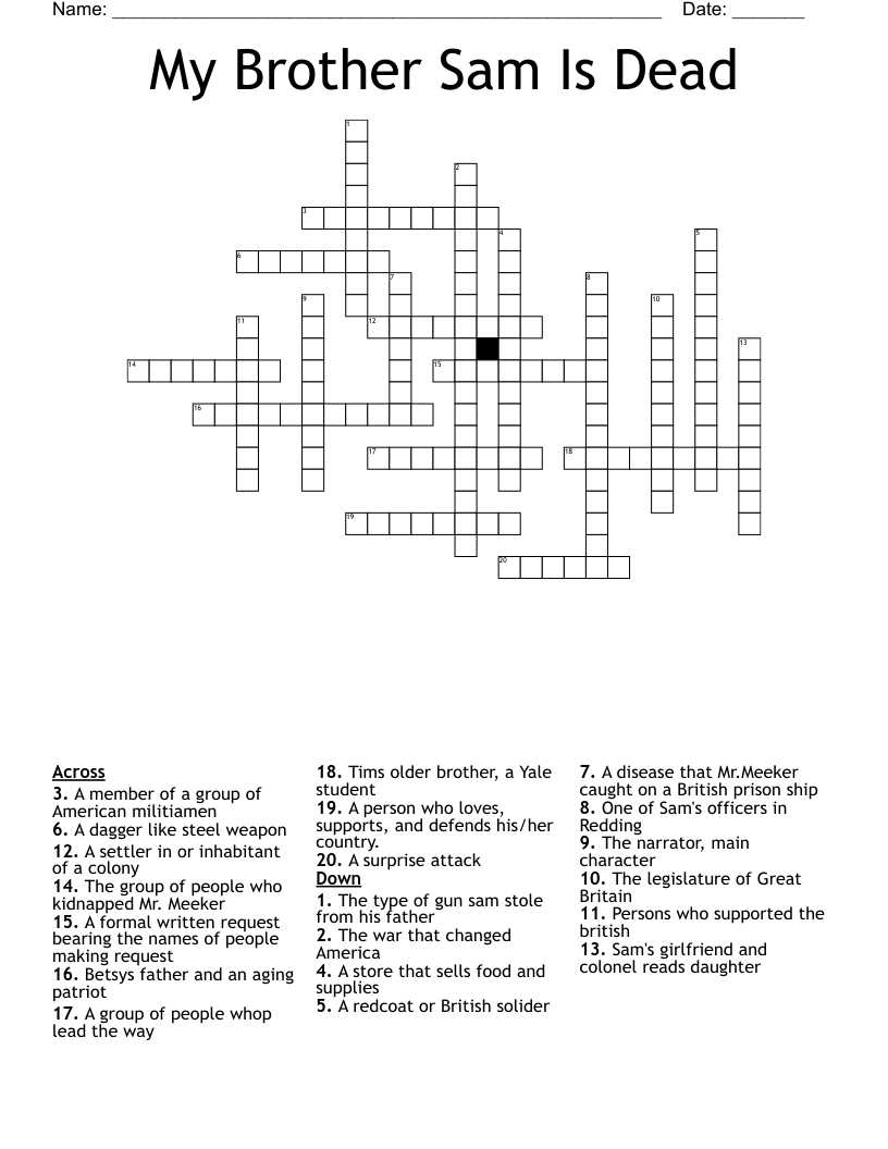 My Brother Sam Is Dead Crossword