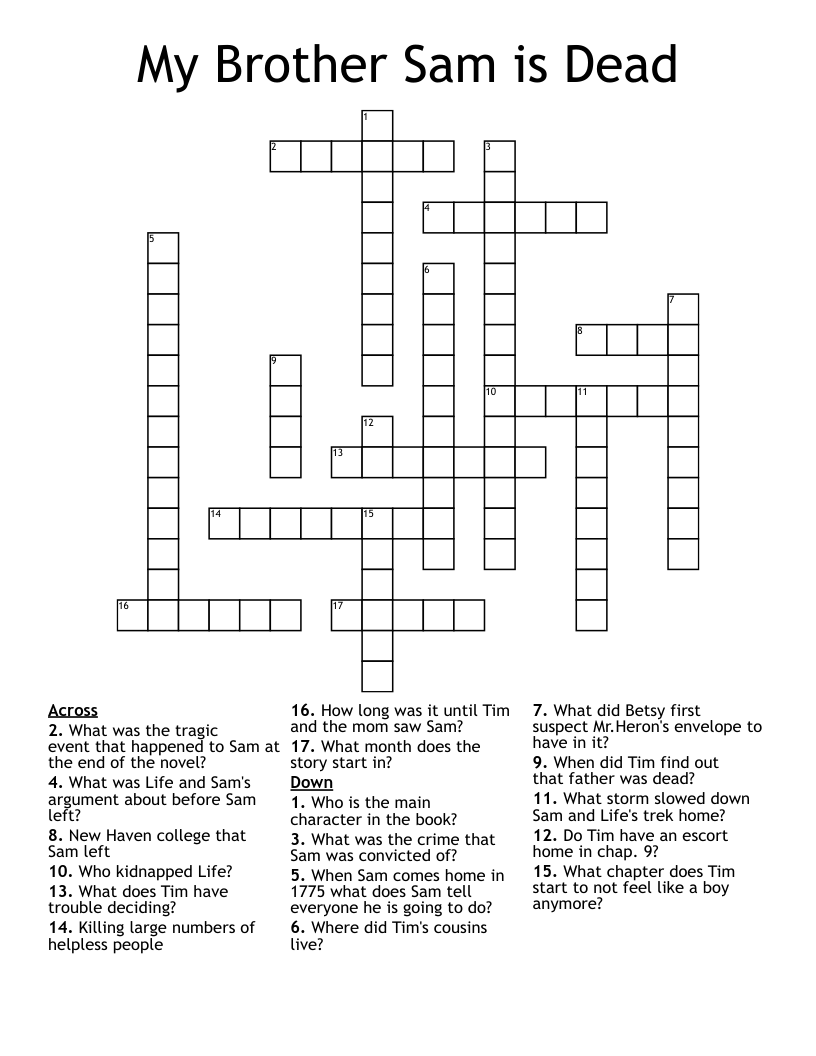 My Brother Sam is Dead Crossword