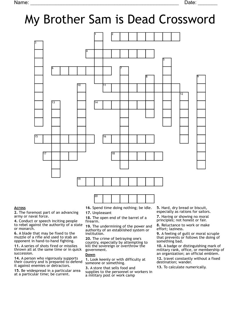 My Brother Sam is Dead Crossword