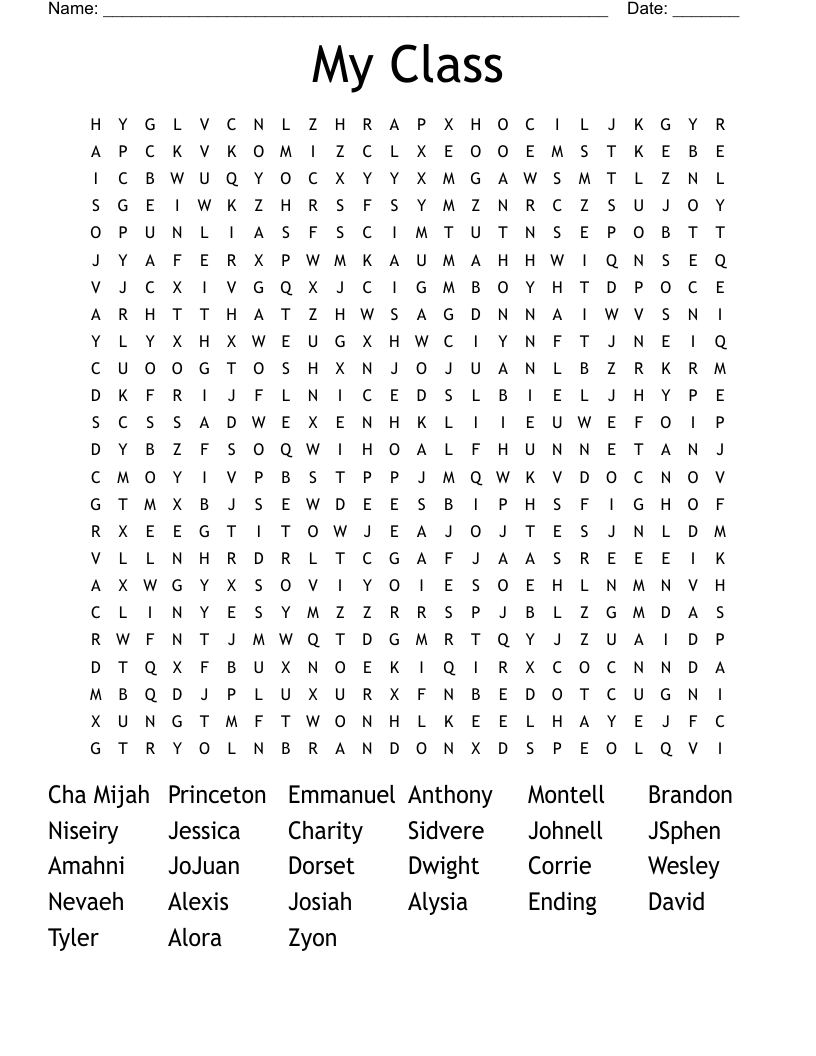 My Class Word Search
