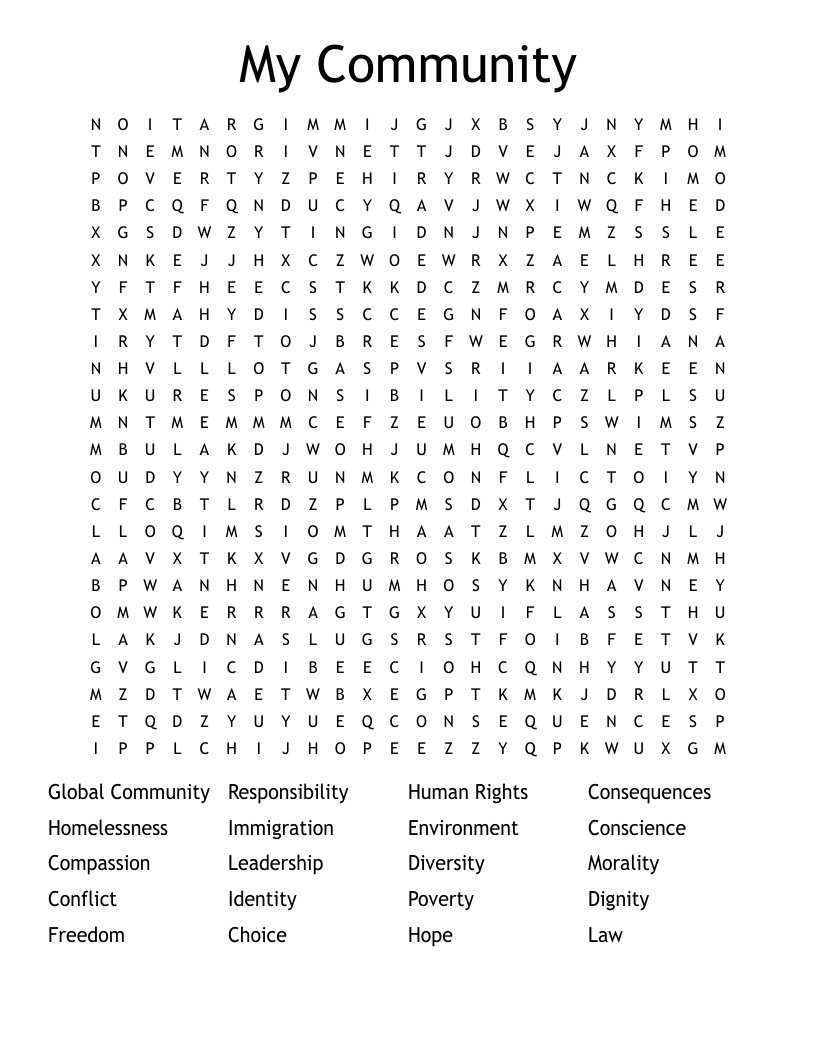 My Community Word Search